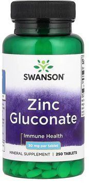 Swanson Zinc Gluconate 30 mg - 250 Tablets 1456807 фото