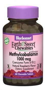 Bluebonnet Nutrition Earth Sweet Chewables Methylcobalamin 1000 mcg 60 chewable tabs Raspberry 490497 фото
