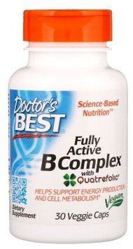 Doctor's Best Best Fully Active B Complex 30 Veggie Caps Комплекс витаминов В+С 538290 фото