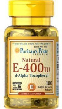Puritan's Pride Vitamin E-400 iu 100% Natural-100 Softgels 447303 фото