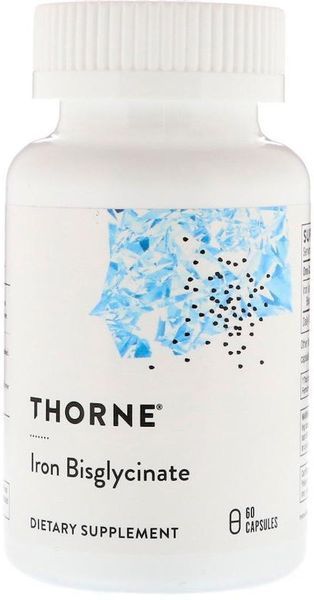 Thorne Research Iron Bisglycinate 60 Caps Залізо 531440 фото