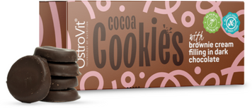 Какао-печенье OstroVit Cocoa Cookies with Brownie Cream Filling in Dark Chocolate 128 g 1073999 фото
