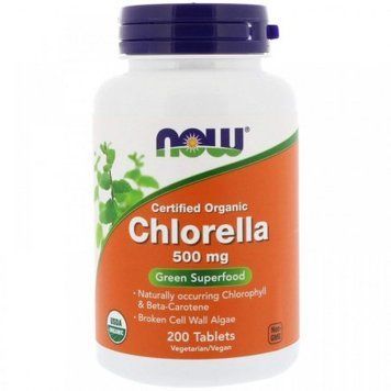 Now Foods Chlorella 500 mg 200 tabs 418124 фото