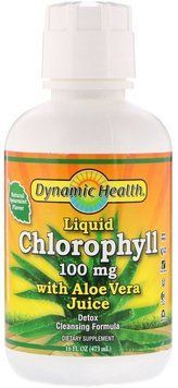 Dynamic Health Chlorophyll 100 mg Хлорофіл для травлення рідкий з алое віра та м'ятою 473 мл 883865 фото