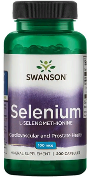 Swanson, Selenium L-Selenomethionine 100 mcg 200 caps (SWA-01235) 608377 фото