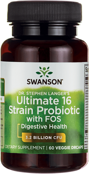 Swanson Ultimate 16 Strain Probiotic with FOS Прибуток 60 веганських капсул 776347 фото