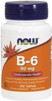 NOW Foods Vitamin B-6 50 mg Tablets 100 tabs 416715 фото