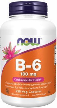 Now Foods B-6 100mg - 250 Veg Capsules 1450204 фото