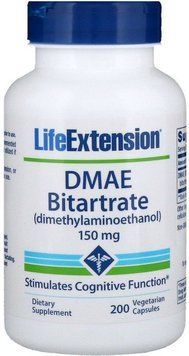 Life Extension DMAE Bitartrate 150 mg 200 Veg Caps Диметиламиноэтанол 534597 фото
