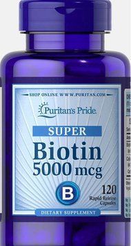 Puritan's Pride Biotin 5000 mcg 120 Caps Біотин 519199 фото
