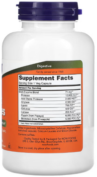 NOW Foods Plant Enzymes 240 veg caps 417201 фото