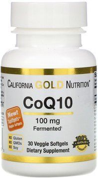 California Gold Nutrition CoQ10, 100 mg, 30 Veggie Softgels (CGN00943) 643098 фото