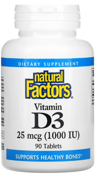Natural Factors Vitamin D3 Витамин D3 1000 МЕ 90 таблеток 1044475 фото