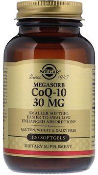 Solgar CoQ-10 (Coenzyme Q10) Солгар Коензим Q10 Мегасорб доповнений 30 mg 120 капсул 523555 фото