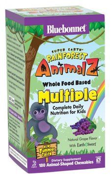 Bluebonnet Nutrition Rainforest Animalz Multiple 180 Chewables 490500 фото