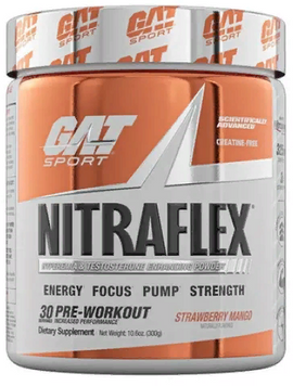 Предтренировочний комплекс GAT Nitraflex 300 g / 30 servings / Strawberry Mango 816821 фото