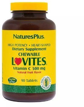 Natures Plus Lovites Chewable Vitamin C 500 mg, 90 Tablets 768057 фото