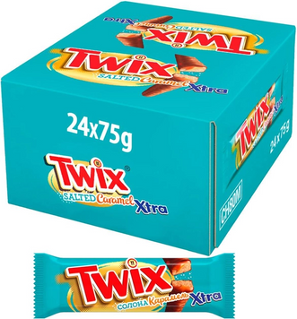 Упаковка батончиків Twix Xtra із солоною карамеллю 24х75 г (УП5000159528887) 1253598 фото
