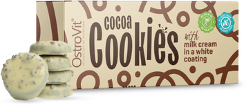 Какао-пирожные OstroVit Cocoa Cookies with Milk Cream in a White Coating 128 g 1074000 фото