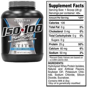 Протеин Dymatize ISO-100 1362 g /48 servings/ Gourmet Vanilla 416540 фото