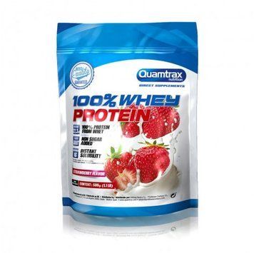 Протеин Quamtrax 100% Whey Protein 500 g /16 servings/ Strawberry 721472 фото