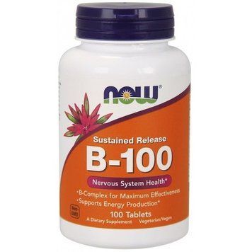 Now Foods Vitamin B-100 S.R. 100 Tabs Витамин B-100 замедленного высвобождения 520632 фото