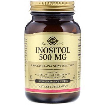 Solgar Inositol, 500 mg, 100 Veggie Caps Інозітол 463578 фото