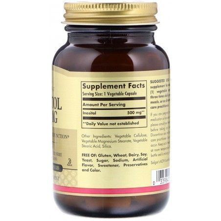 Solgar Inositol 500 mg 100 вегетарианских капсул (Инозитол) 463578 фото