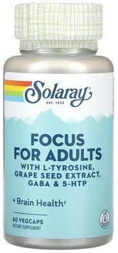 Solaray Focus for Adults - 60 Veg Capsules 1452842 фото