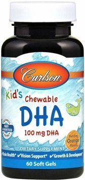 Carlson Labs Kid's Chewable DHA 60 caps Orange Рыбий жир для детей (докозагексаеновая кислота) Апельсин 487689 фото