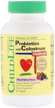 ChildLife, Probiotics with Colostrum, Mixed Berry Flavor, 90 Chewable Tablets (CDL11100) 623270 фото