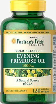 Puritan's Pride Evening Primrose Oil 1300 MG With GLA - 120 Softgels 442716 фото
