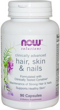NOW Foods CLINICAL HAIR, SKIN & NAILS 90 CAPS Вітаміни для волосся, шкіри і нігтів 520657 фото