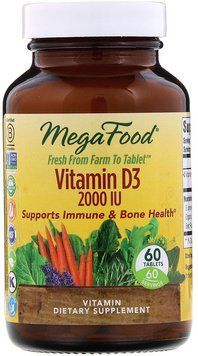 MegaFood Vitamin D3, 2000 IU, 60 Tablets (MGF10221) 685920 фото