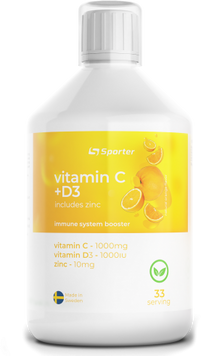 Sporter Vitamin C + D3 500 ml / 33 servings / Orange (817184) 769546 фото