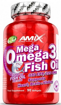 Amix Mega Omega 3 Fish Oil 1000mg ( 330mg/220mg ) 90 soft gel / 90 serving 1028463 фото