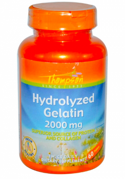 Thompson Hydrolyzed Gelatin 2000 mg 60 Tabs Гидролизат желатина 551531 фото