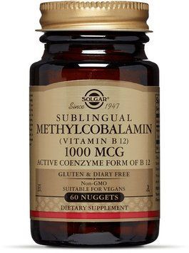 Solgar Sublingual Methylcobalamin (Vitamin B12) 1000 mcg, 60 Nuggets сублінгвальними метилкобаламін (Вітамін В12) (SOL-01951) 463603 фото