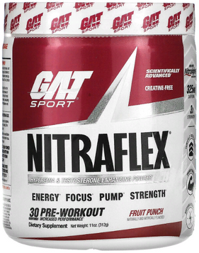Предтренировочний комплекс GAT Nitraflex 312 g / 30 servings / Fruit Punch 816823 фото