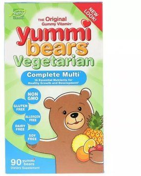 Hero Nutritional Products Yummi Bears Мультивітамінний комплекс для дітей 90 мармеладних ведмедиків 1117856 фото