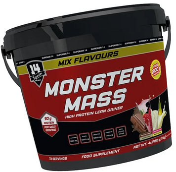 Гейнер Superior Monster Mass (4 mix flavours) 11kg + 200 mg creatine / 220 servings 1116424 фото