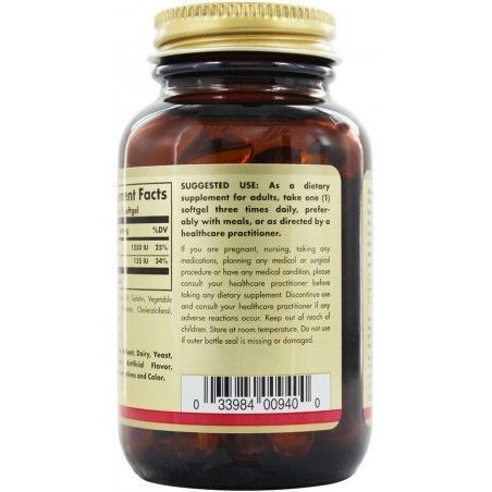 Solgar Cod Liver Oil Vitamin A & D 250 Softgels Вітаміни А і D3 з печінки тріски 496811 фото