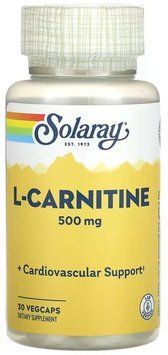 Solaray L-Carnitine Free Form 500mg - 30 Veg Capsules 1452760 фото