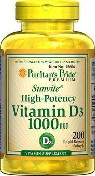 Puritan's Pride Vitamin D3 1000 Iu Softgels, 200 Count 447318 фото