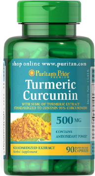 Puritan's Pride Turmeric Curcumin 500 mg Куркума 90 капсул 775940 фото