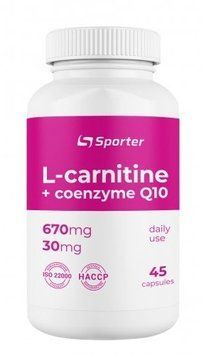 Sporter L-carnitine 670 mg + CoQ10 30 mg 45 Capsules (817242) 769653 фото
