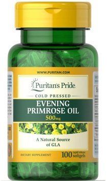 Puritan's Pride Evening Primrose Oil 500 MG With GLA 100 Softgels 442717 фото