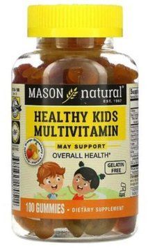 Mason Natural Kids Multivitamin Мультивитамины для детей, вкус ананаса, апельсина и клубники 100 жевательных конфет 993623 фото