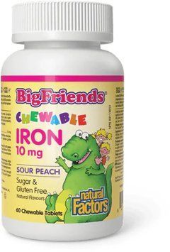 Natural Factors BigFriends Chewable Iron 10 mg - 60 Tablets 1455972 фото