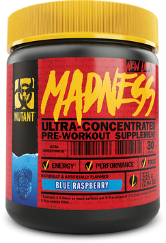 Mutant Madness 225 g /30 servings/ Blue Raspberry 690584 фото